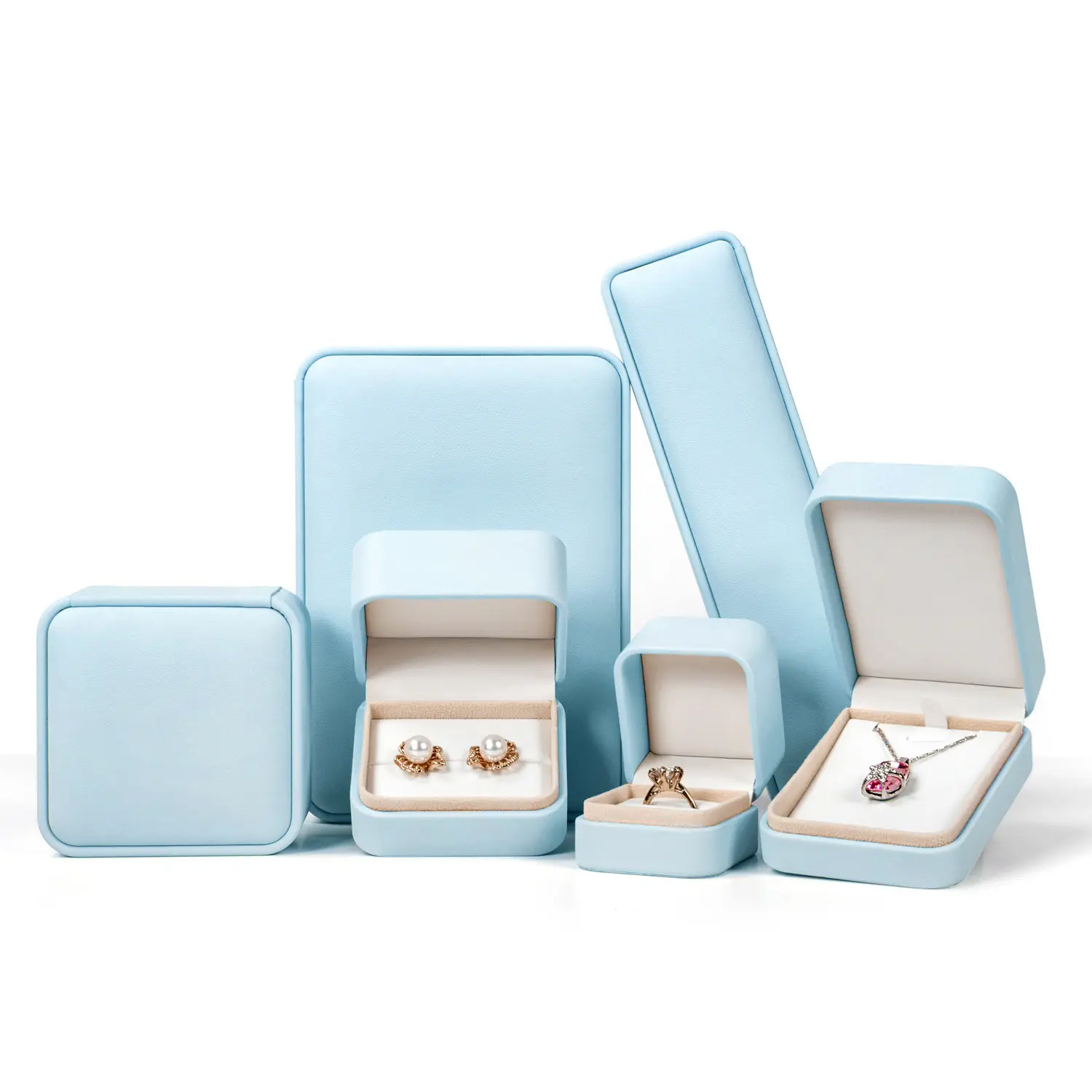 High Cost Effectiveness Custom Leather Ring Pendant Jewelry Set Box - Annaigee 1