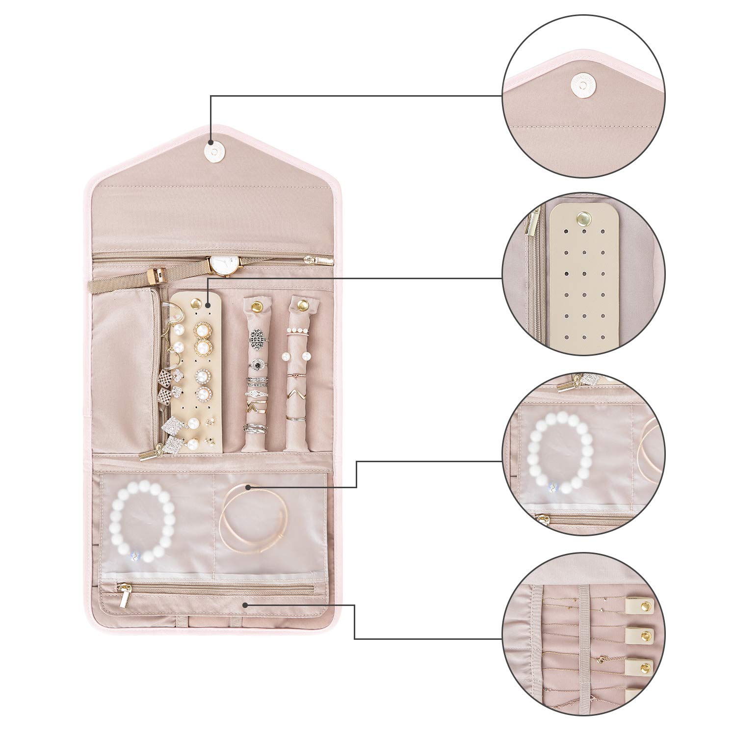 Cost-effectiveness Custom Travel Jewelry Roll Travel Bag Wholesale - Annaigee 11