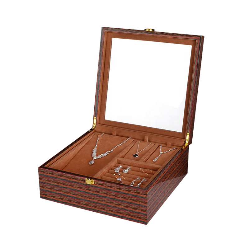  Caja de joyería de madera personalizada para guardar anillos, organizador de cajas de regalo para joyería, estuche de embalaje