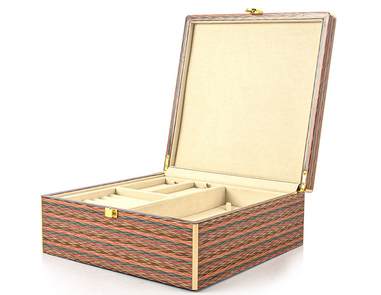  Caja de joyería de madera personalizada para guardar anillos, organizador de cajas de regalo para joyería, estuche de embalaje