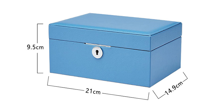 Vintage Lockable 2 Layers Necklace Earrings Ring Pu Leather Portable Jewelry Storage Case Box With Mirror Jewelry Box