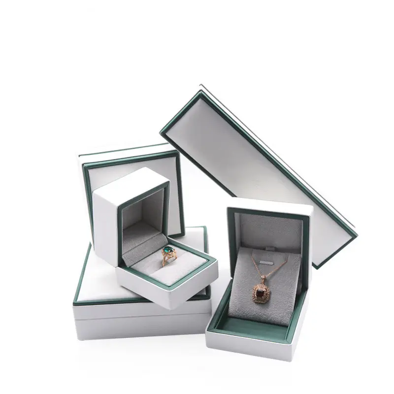 Custom White Quality Paper Jewelry Box Packaging With Black Border - Annaigee 1