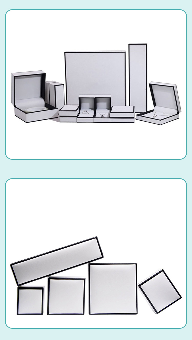 Custom White Quality Paper Jewelry Box Packaging With Black Border - Annaigee 11