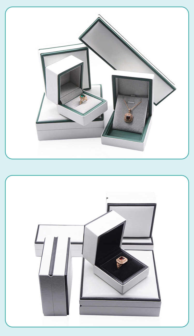 Custom White Quality Paper Jewelry Box Packaging With Black Border - Annaigee 10