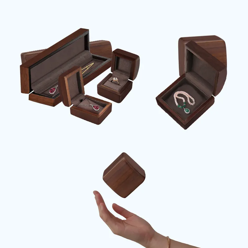 Annaigee - Boîtes à bijoux de luxe en bois massif, personnalisées avec logo, pour le rangement de colliers et bagues en gros 1