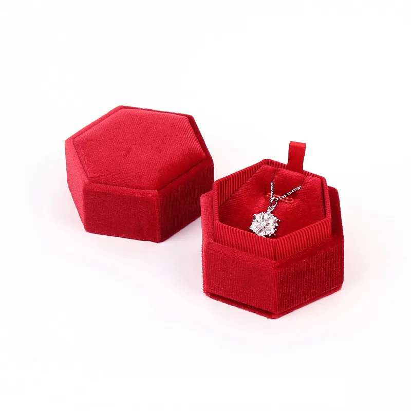 Annaigee - Custom Best Selling Small Jewelry Box Packaging Pendant Ring Box Velvet Wedding Engagement Display Gift 1