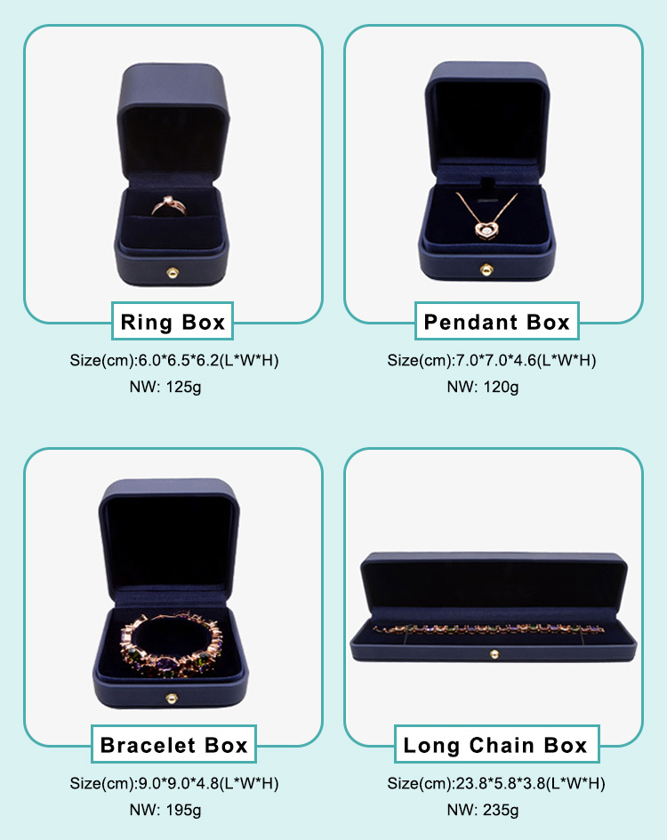 Kotak Perhiasan Kulit Mewah untuk Kemasan Cincin, Kalung, Gelang, Set Perhiasan - Annaigee 9
