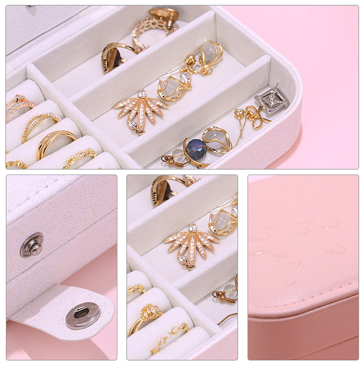 Custom Logo Small Multifunction Travel Jewelry packaging Box Pu Leather Earring Jewelry Storage Travel Jewelry Boxes
