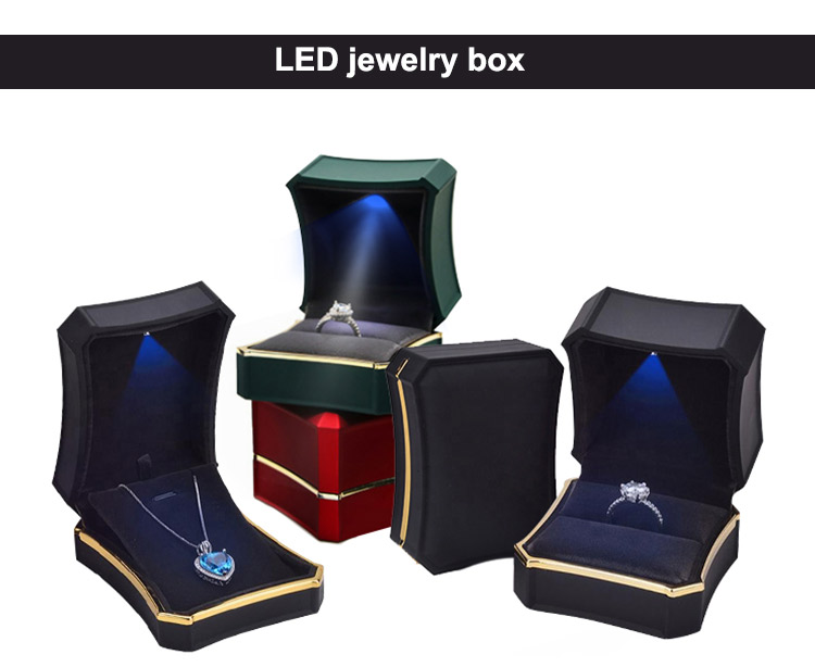Annaigee - Custom Unique Shape Design Ring Pendant Packaging Gift LED Light Jewelry Box Top Sales 8
