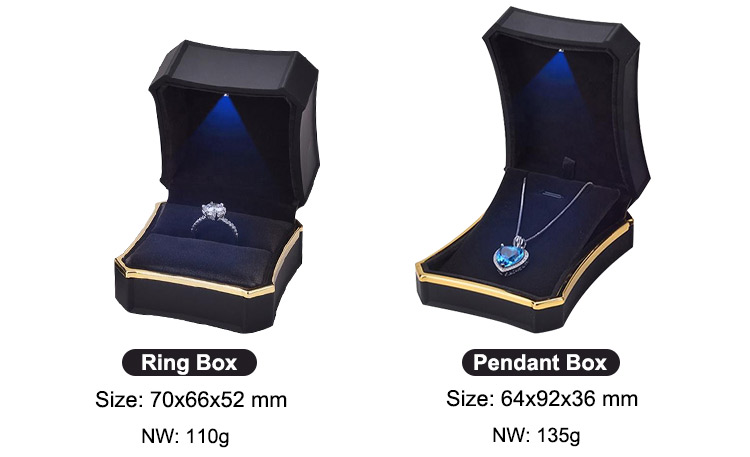 Annaigee - Custom Unique Shape Design Ring Pendant Packaging Gift LED Light Jewelry Box Top Sales 9