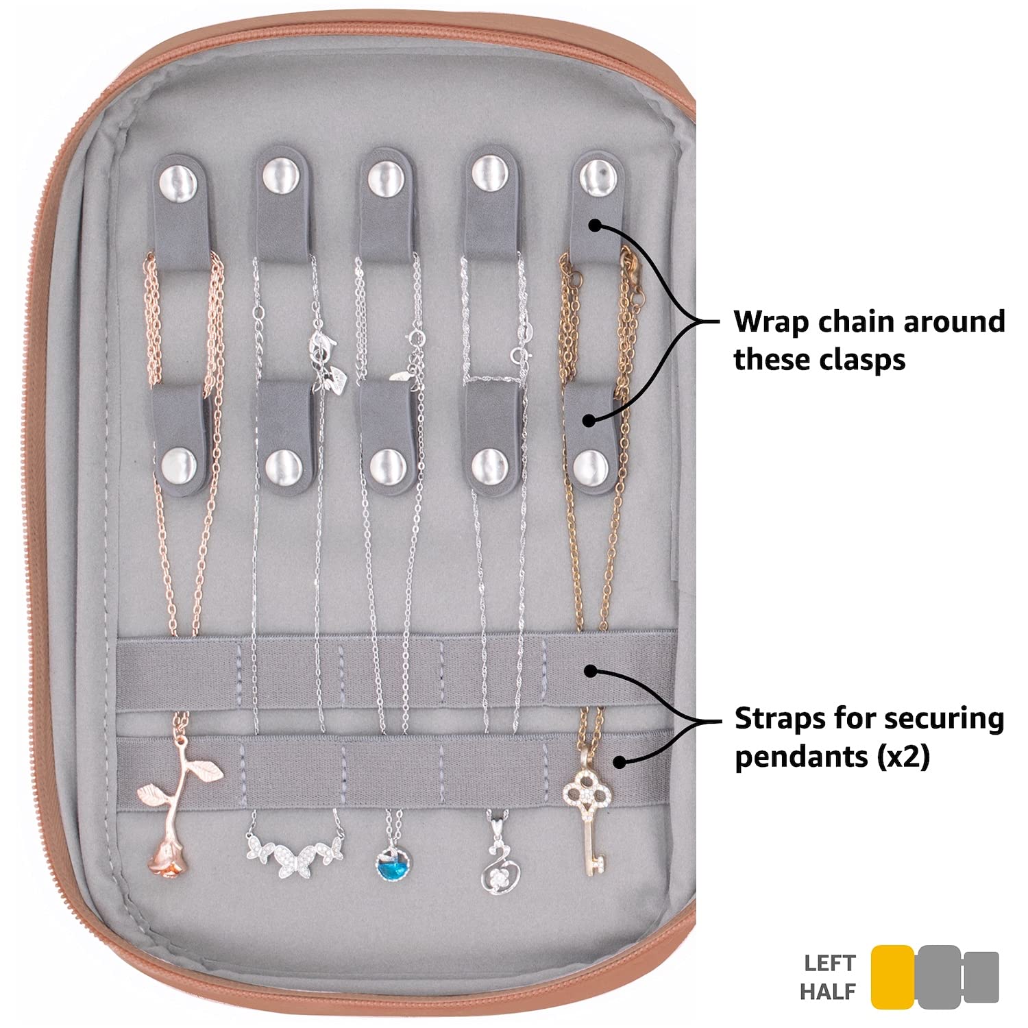 Annaigee - Wholesale Classic Faux Leather Clutch Jewelry Bag Travel Jewelry Organizer for Necklaces Earrings Rings 10