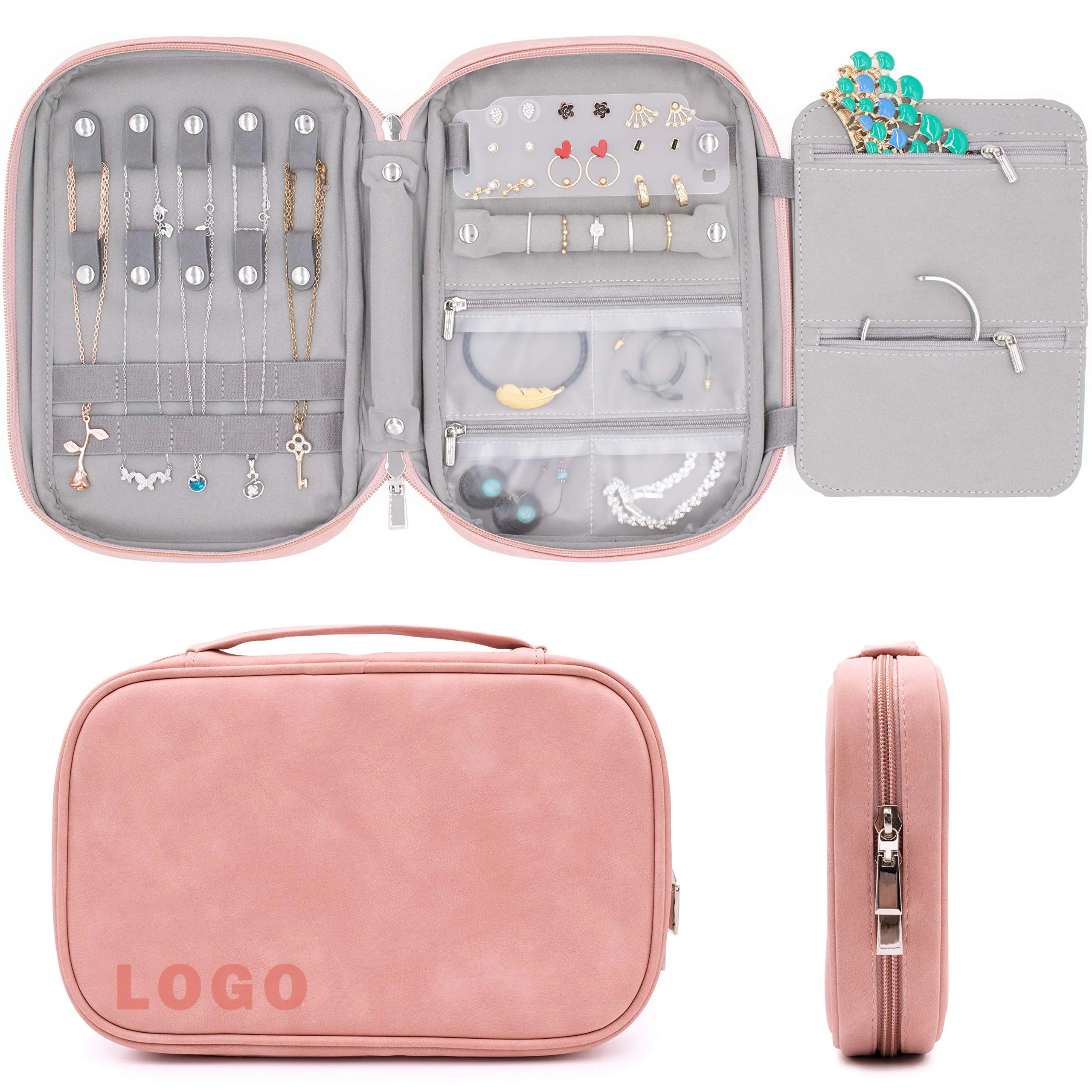 Annaigee - High Quality Custom Travel Jewelry Case Organizer Roll Jewelry Travel Bag Jewelry Storage Organizer 1