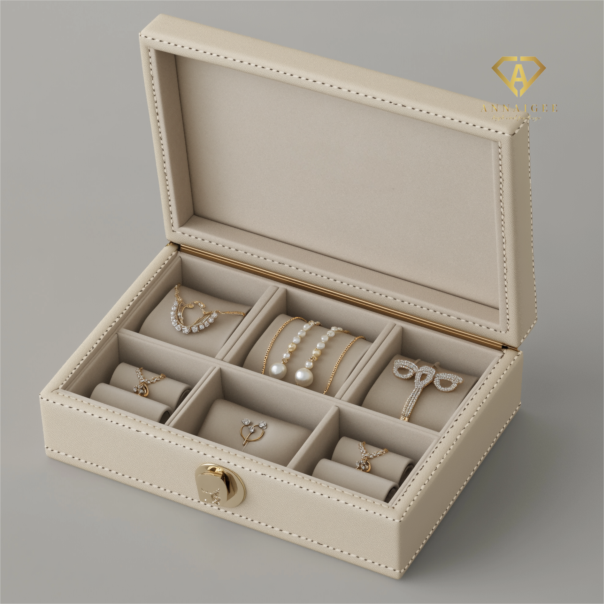 wholesale custom leather jewelry storage box organizers