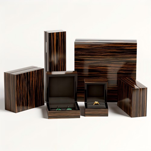 Brown wood jewelry boxes