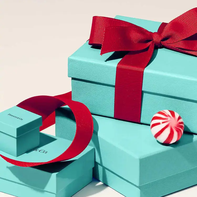 Tiffany Christmas-themed packaging