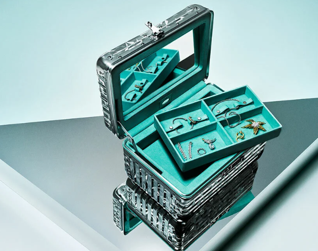  Caixa de armazenamento de joias de edição limitada RIMOWA x Tiffany