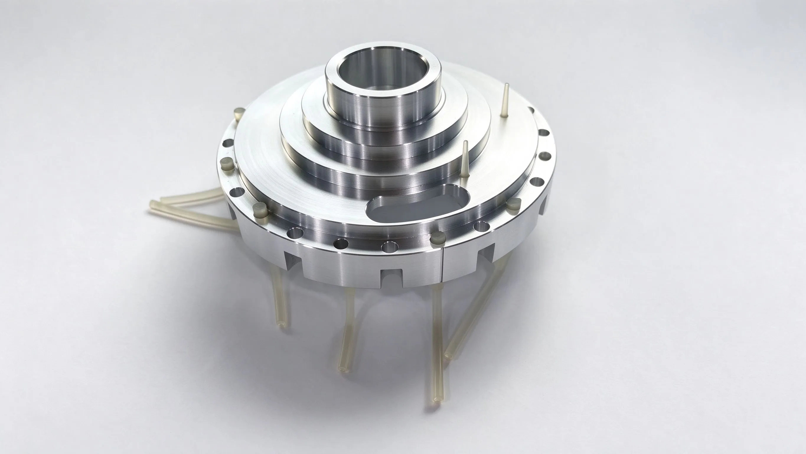 Custom Precision CNC Machined Metal Components, High Accuracy Mechanical Parts with Flange and Bore 1