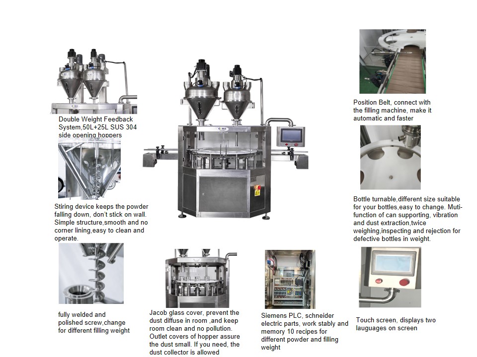 DJ-2B3 Automatic Double Auger Powder Can Filling Machine 8