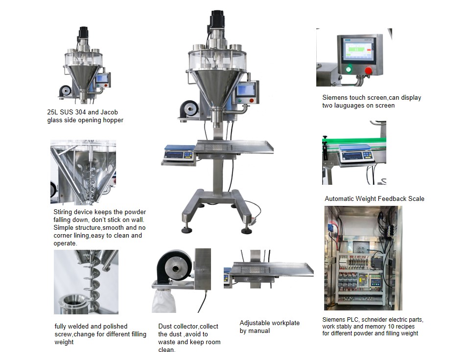 DJ-1A3 Semi Auto 1-500g Powder Packing Machine 8