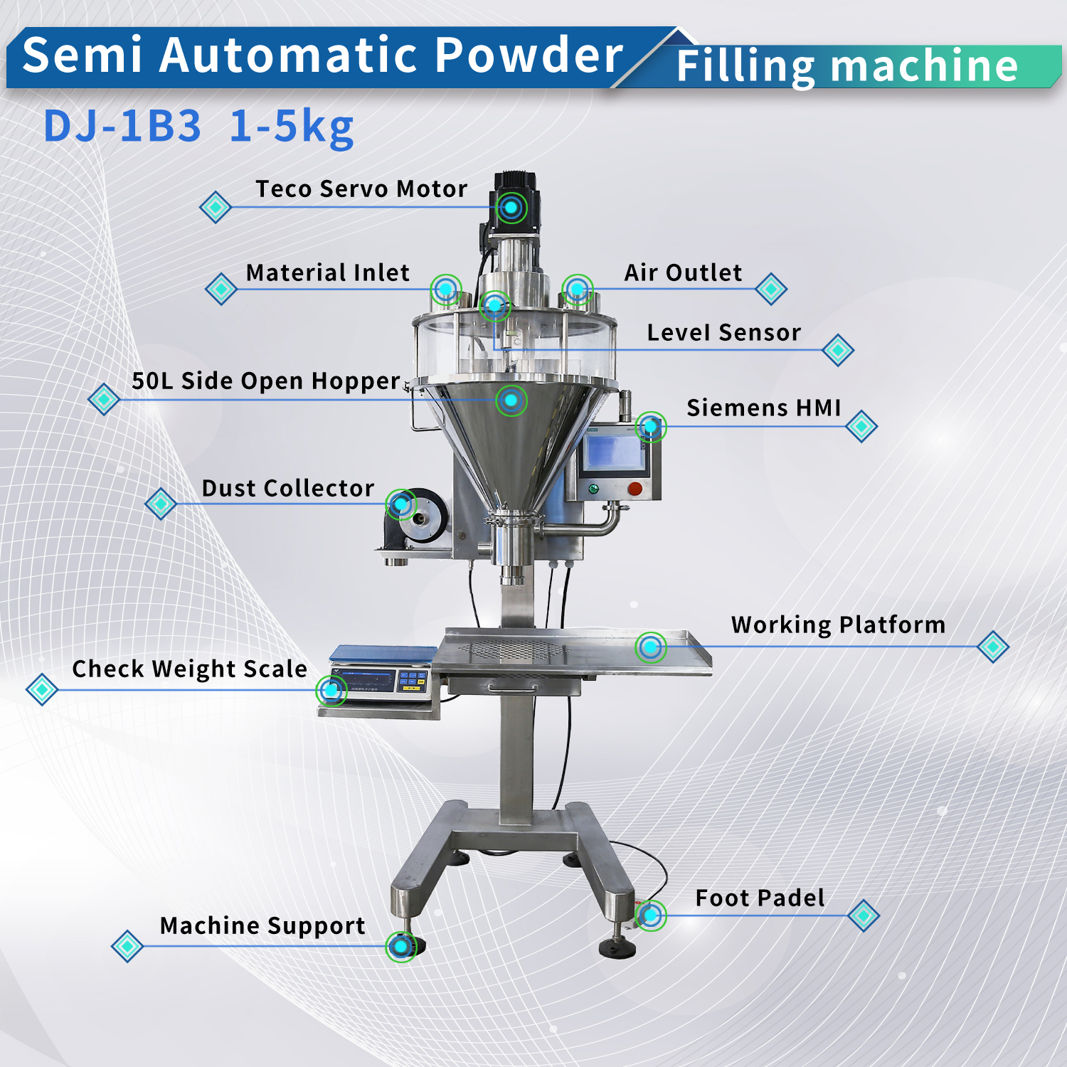 Best Quality semi automatic powder filling machine Factory 5