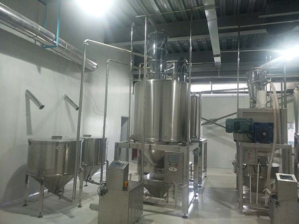 0.8kg 5kg 25kg flour powder pack line installtion in customer factory 2