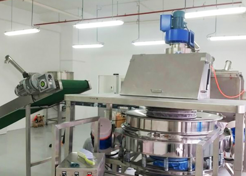 DJ-1B3+50W Automatic vertical stick bag milk coffee powder packing machine customer site 4