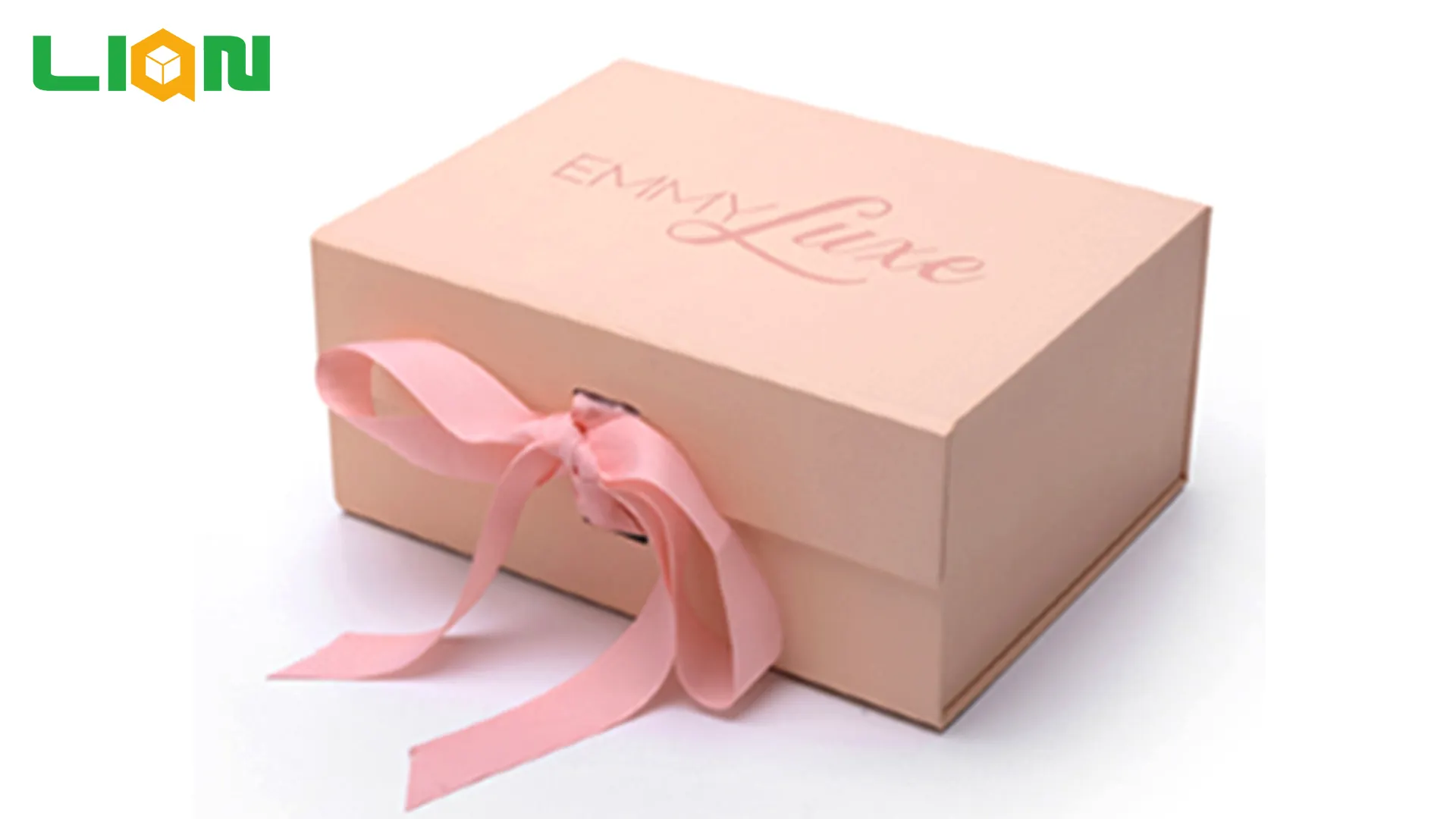 Luxury Flat Folding Cardboard Pink Packaging Gift Boxes With Magnetic Lid Ribbon 1