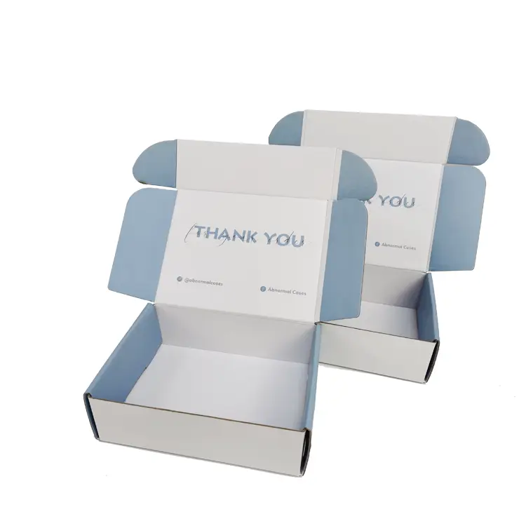 Blue white CMYK printing Custom logo Corrugated Paper Gifts Packaging Box 1