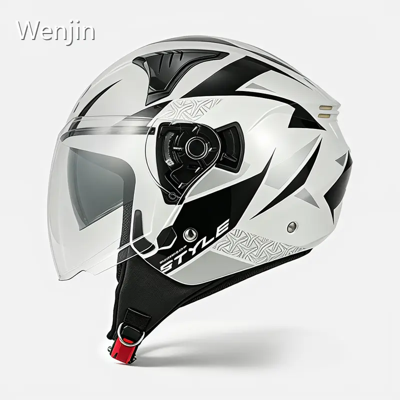 Black Open Face Helmet Motorcycle Helmets Wholesale - Wenjin 1