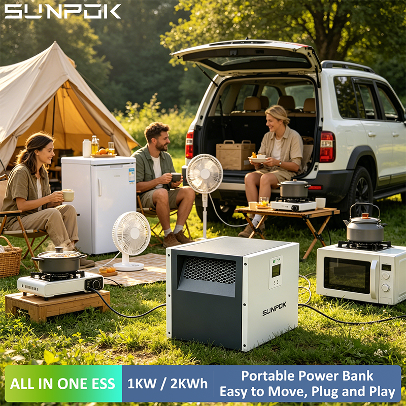 SUNPOK 1000W 2010Wh LiFePO4 محطة طاقة خارجية محمولة