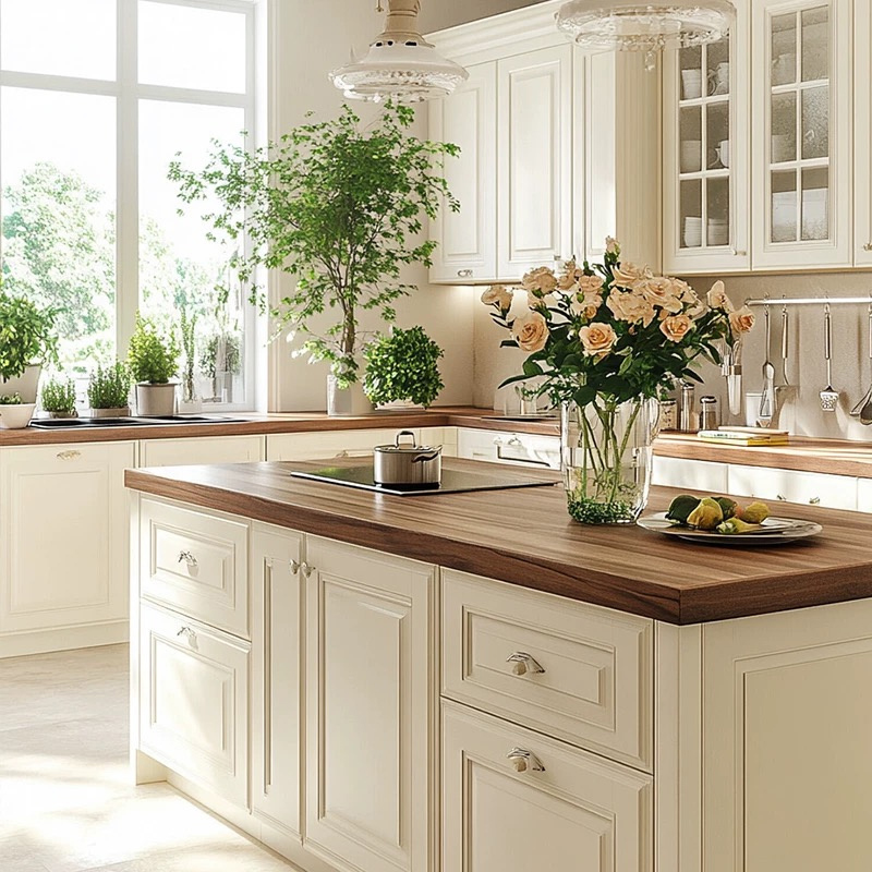French Style Lacquer Modular Kitchen Cabinet For Practical Storage YK-01 3