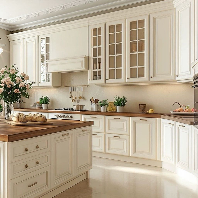 French Style Lacquer Modular Kitchen Cabinet For Practical Storage YK-01 5