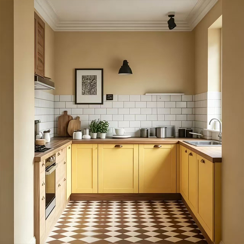 European Style Yellow Modern Shaker Kitchen Cabinet YK-02 5