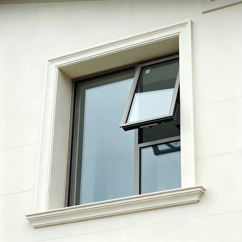 Système de fenêtre à auvent en aluminium résistant aux intempéries, à revêtement en poudre YW-02 4