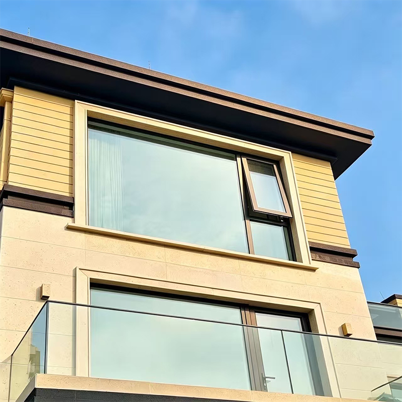 Système de fenêtre à auvent en aluminium résistant aux intempéries, à revêtement en poudre YW-02 5