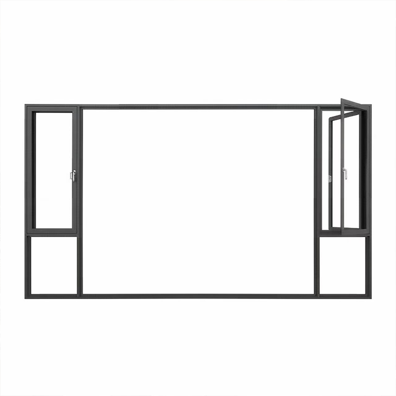 Balcony aluminum profile double glass casement window YW-01 1