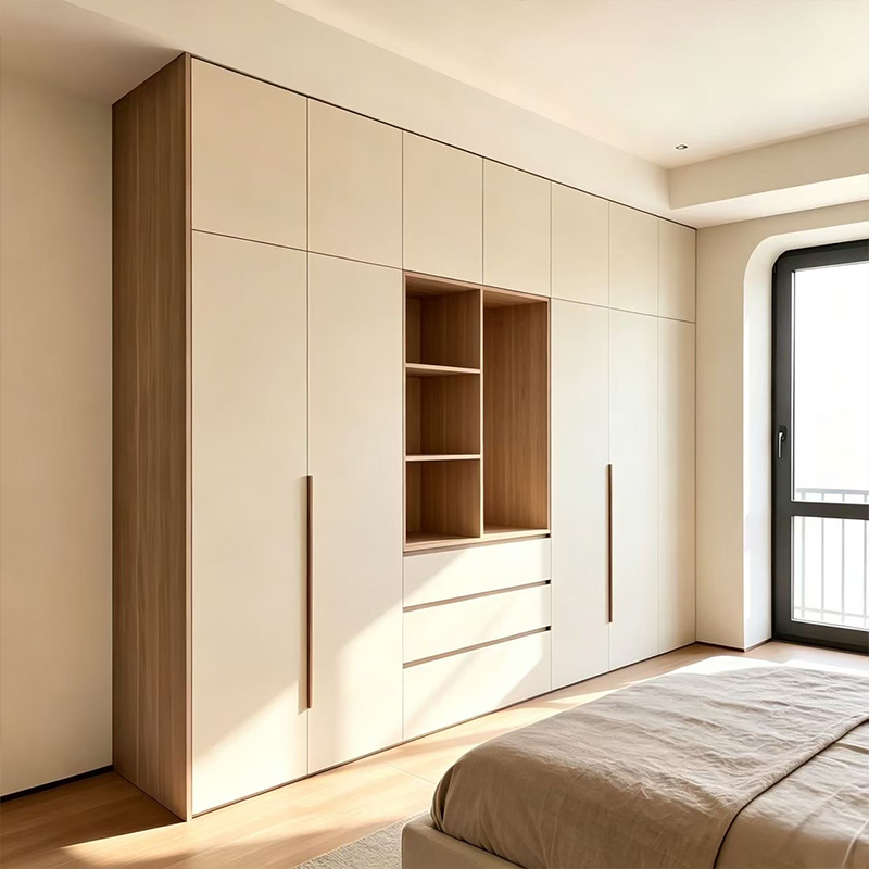 Maßgefertigter, moderner Einbauschrank fürs Schlafzimmer mit Schubladen YW-10 3