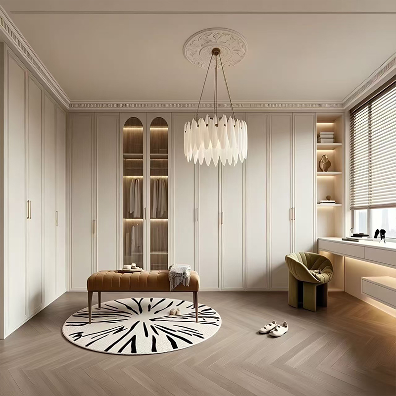 Französischer Bogen, lackierter Holzschrank für Schlafzimmer, Kleiderschrank YW-07 5