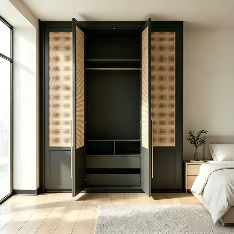 Rattan Cane Clothes Wardrobe Closet for Bedroom YW-11 2
