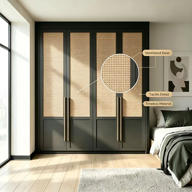 Rattan Cane Clothes Wardrobe Closet for Bedroom YW-11 3