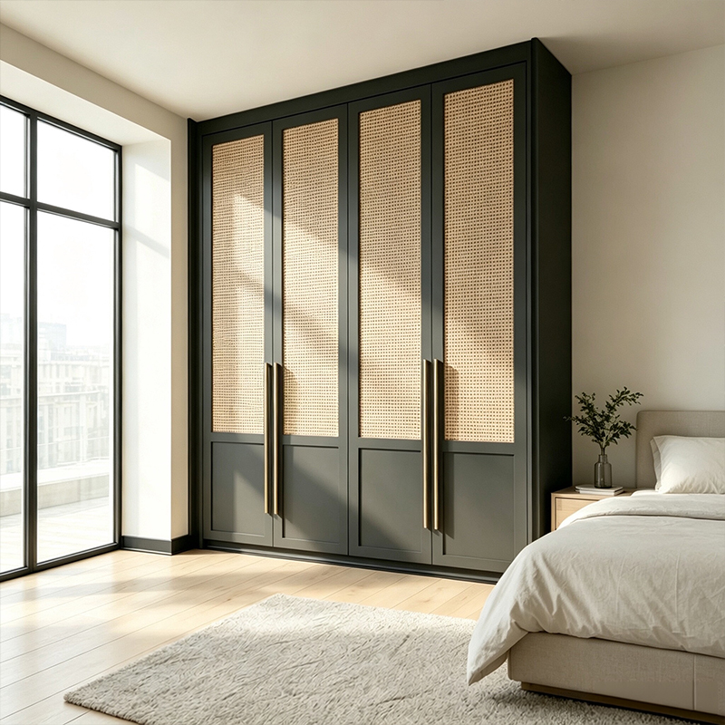Rattan Cane Clothes Wardrobe Closet for Bedroom YW-11 4