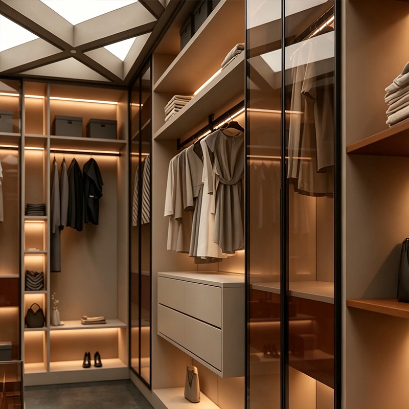 Custom Villa Resident Modern Almirah Walk In Wardrobe Closet 4