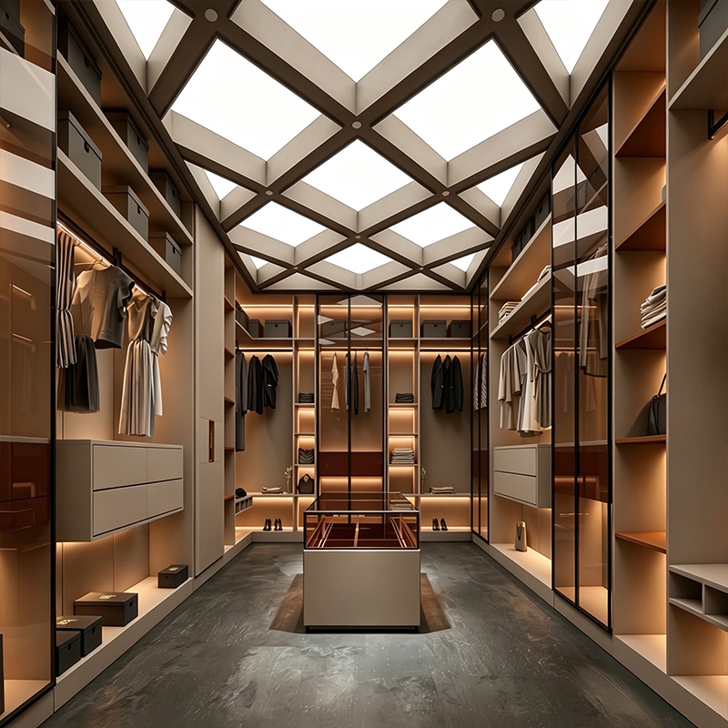 Custom Villa Resident Modern Almirah Walk In Wardrobe Closet 1