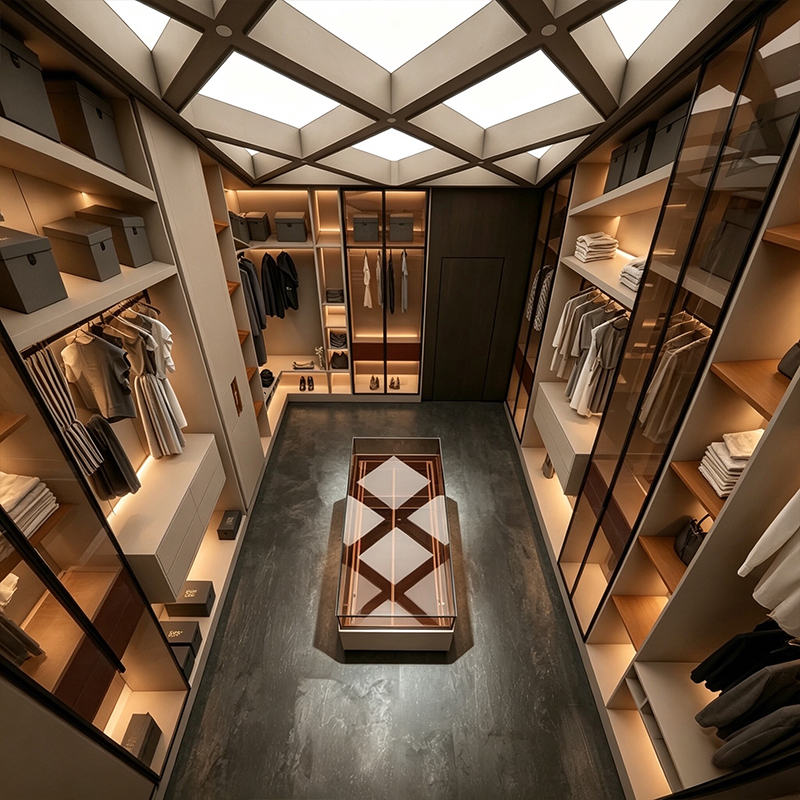 Custom Villa Resident Modern Almirah Walk In Wardrobe Closet 2