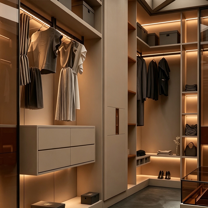 Custom Villa Resident Modern Almirah Walk In Wardrobe Closet 3