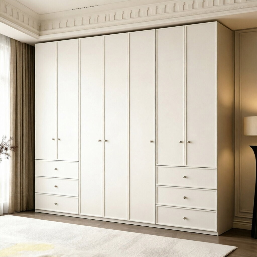 modern classic white painted wardrobe 