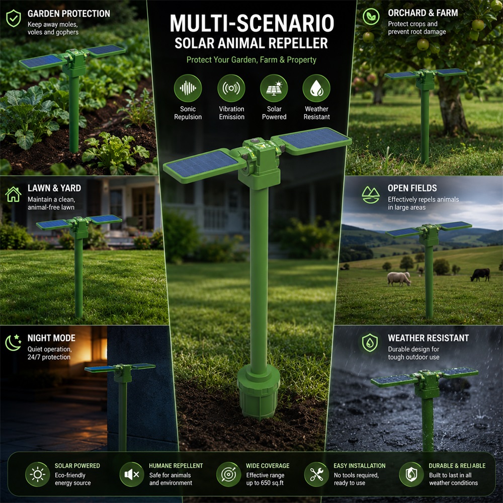 Solar Animal Repeller with Sonic Technology for Underground Pests 5