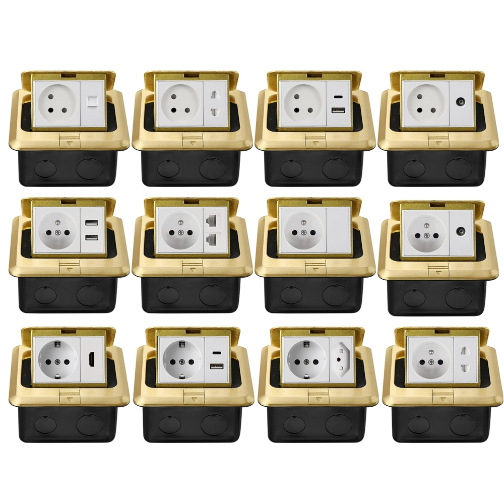 Stainless steel gold EU16A damping floor socket 1