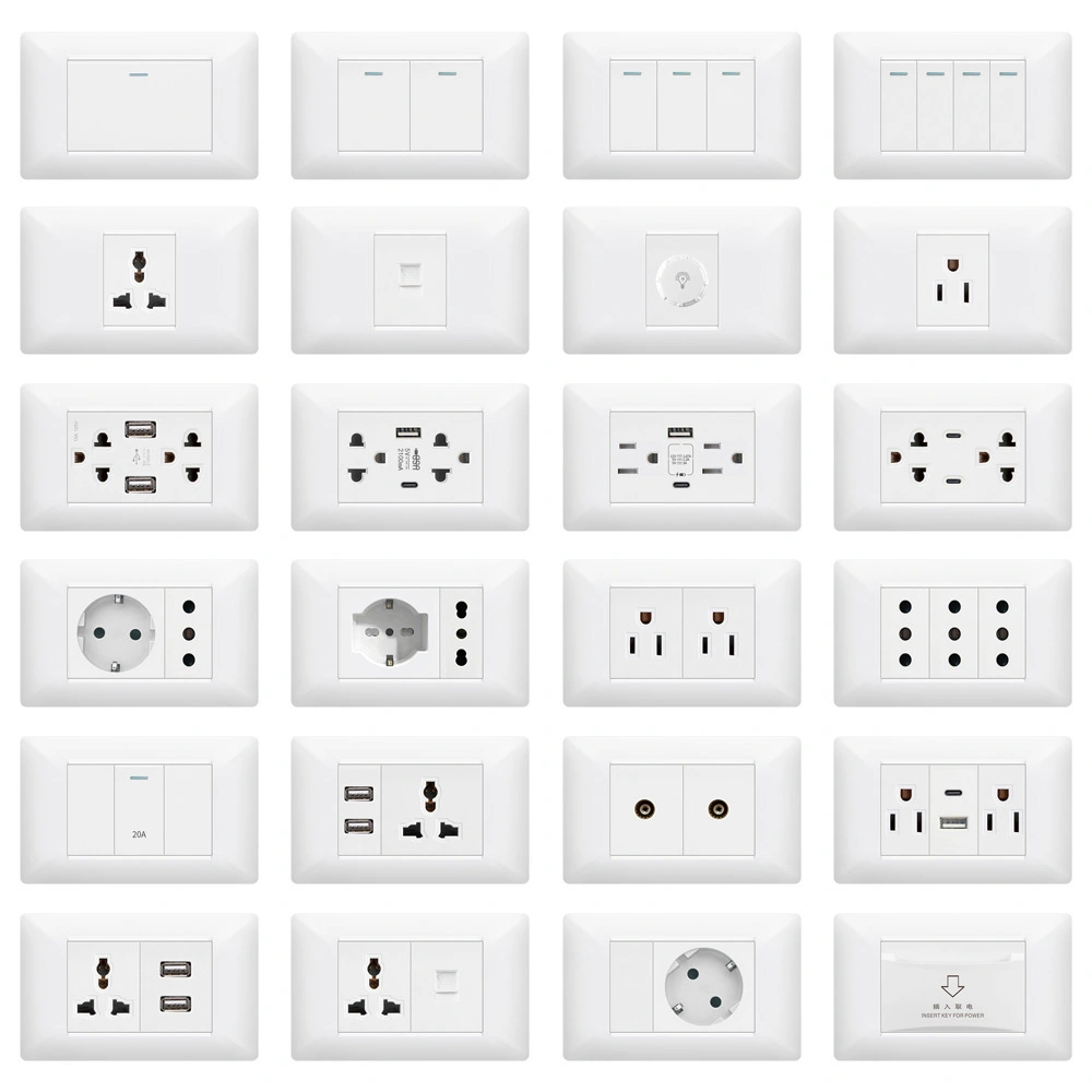 118 type Q3 white PC wall switch socket 1