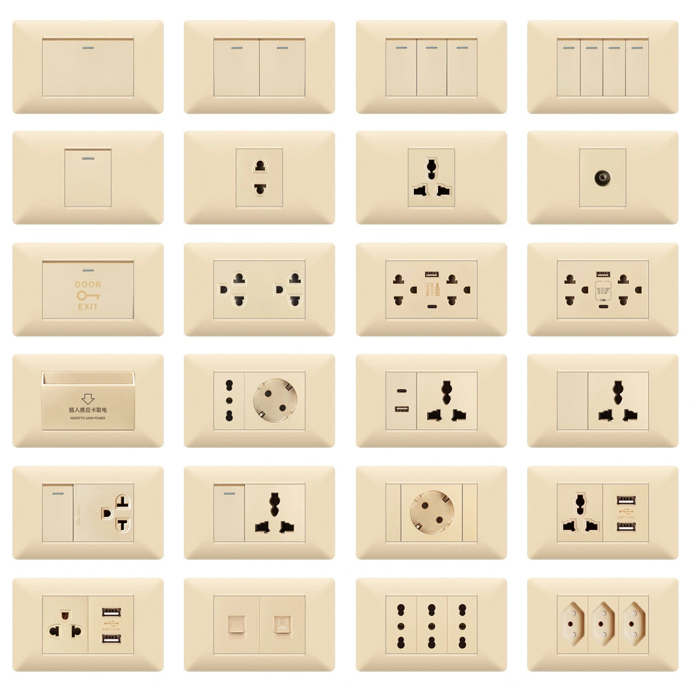 118 type Q3 series golden lacquered wall switch and socket 1